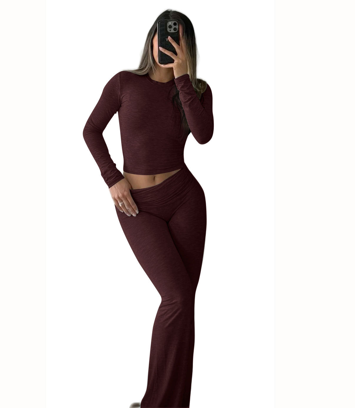 Long Sleeved Foldable Flared Pants Sets