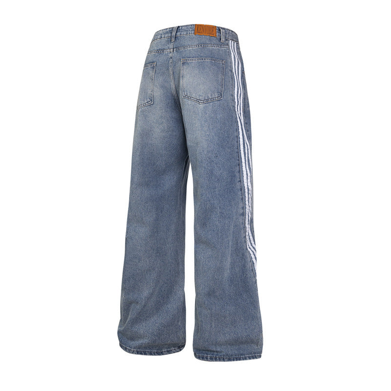 Gestreifte Jeans in Übergröße