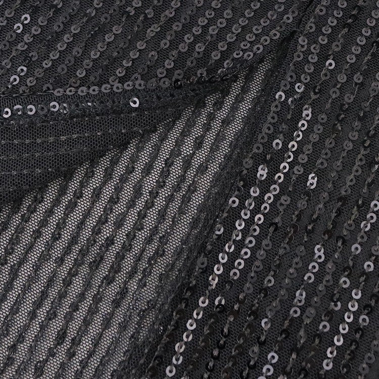 Sequin Mesh Long-sleeve dress