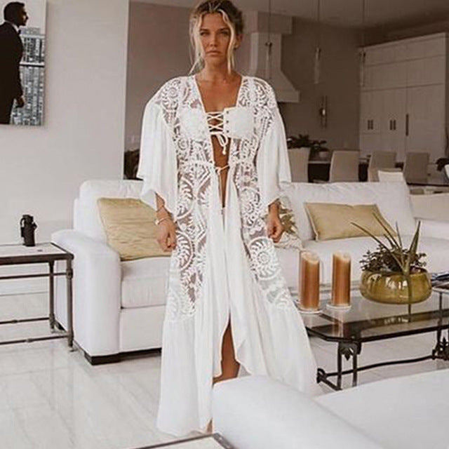 Women Crochet Beach Knitted Beach Cover Up