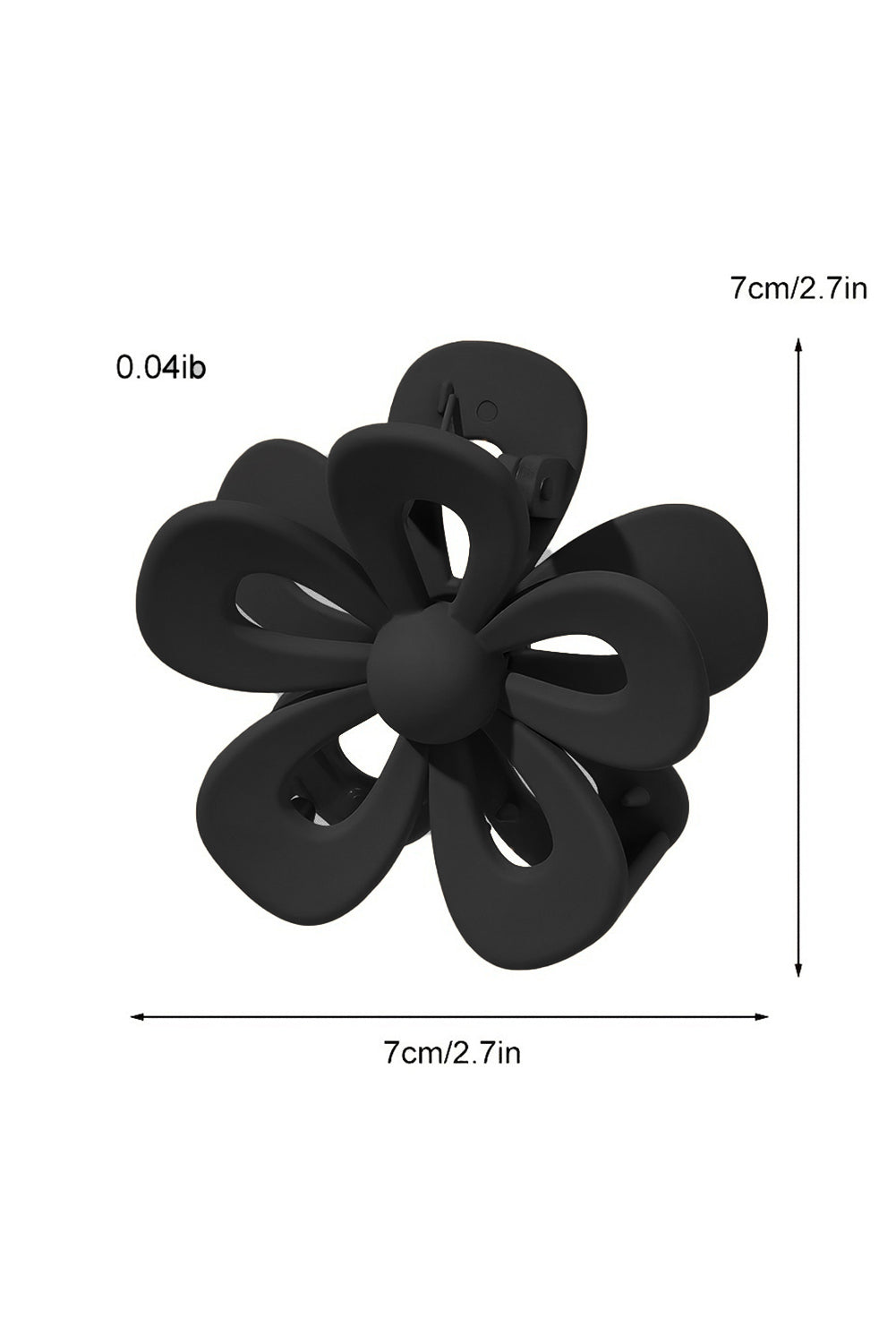 Pinza con forma de flor ahuecada de color negro