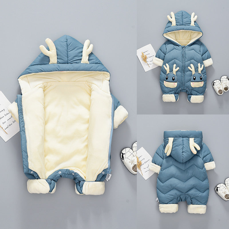 Winter-Schneeanzug für Babys und Kleinkindermantel aus Samt
