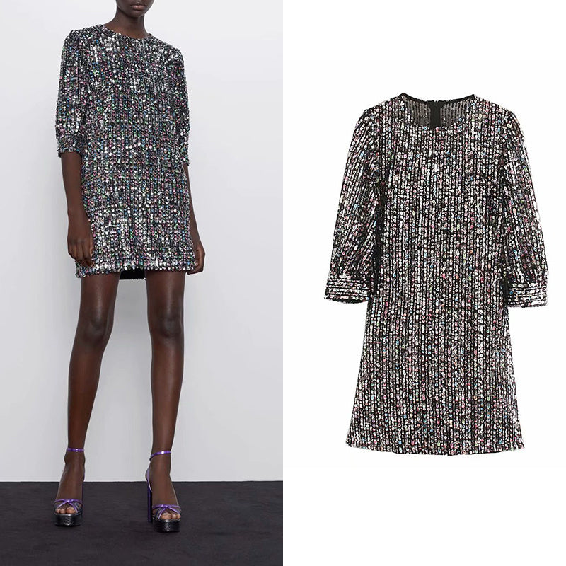 Sequined Mini long dress