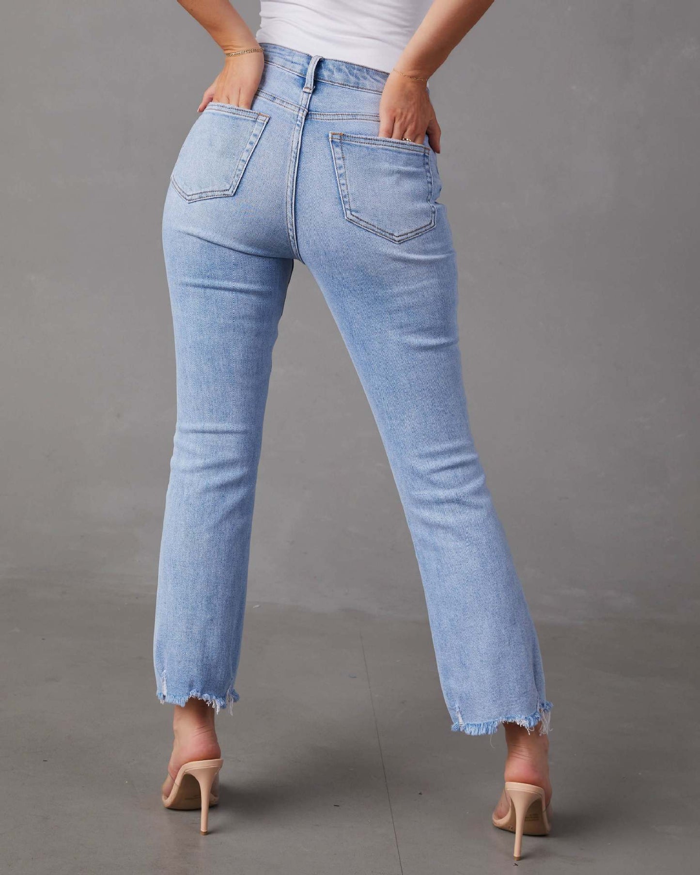 Blue Wash Jeans Button crossover