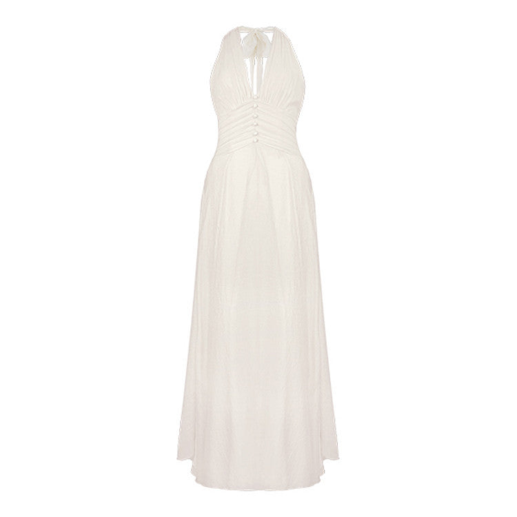 Women's Fashion Summer V-Neck Haltered Dress
