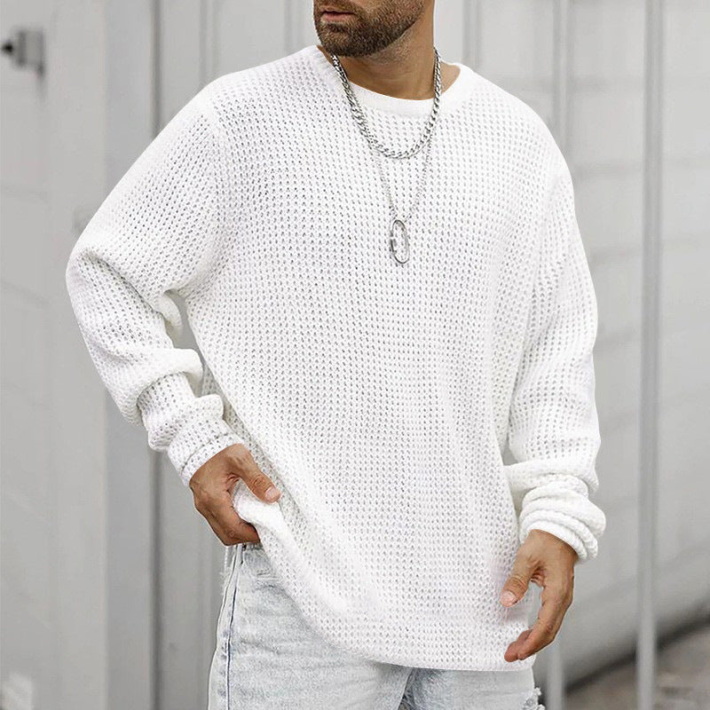 Langarm Rundhals Casual Herren Loose
