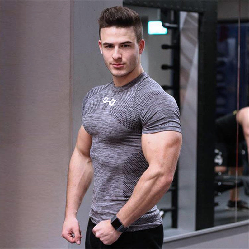 Kurzärmliges T-Shirt fürs Fitnessstudio, schnelltrocknende Kleidung zum Laufen