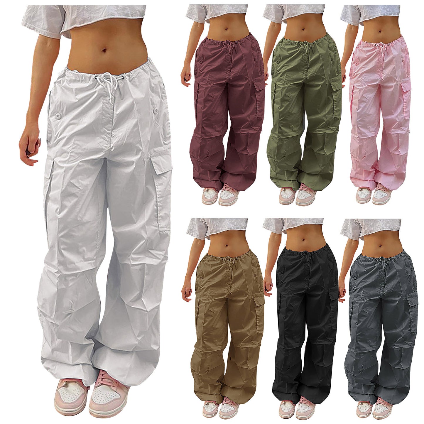 Streetwear Cargohose mit Kordelzug