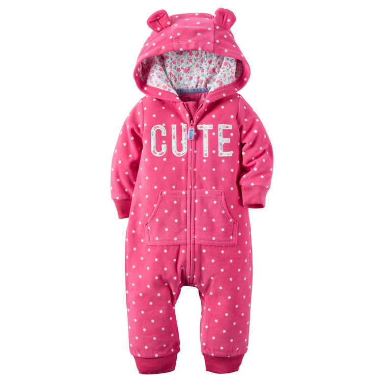 Langärmliger Strampler aus Fleece für Babykleidung