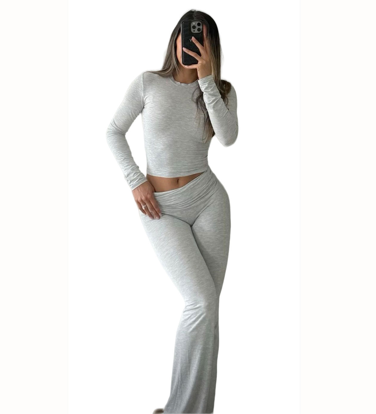 Long Sleeved Foldable Flared Pants Sets