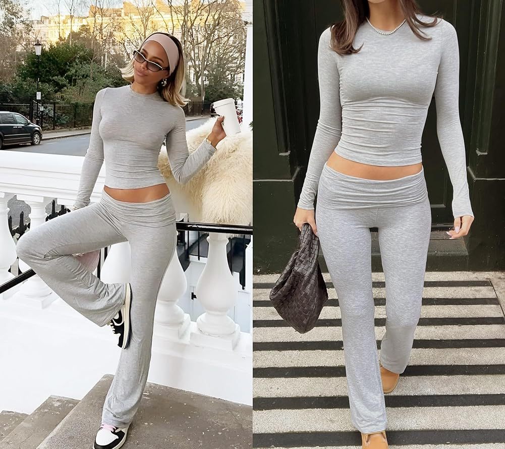 Long Sleeved Foldable Flared Pants Sets