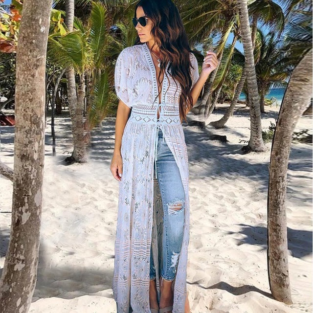 Women Crochet Beach Knitted Beach Cover Up