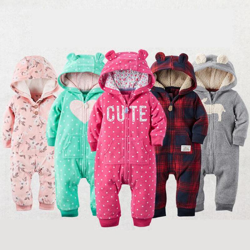 Langärmliger Strampler aus Fleece für Babykleidung