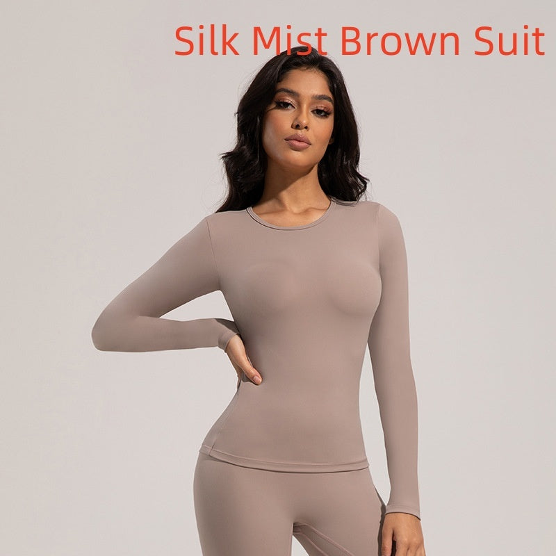 Brushed Slim Fit Yoga Clothes Two-piece Set