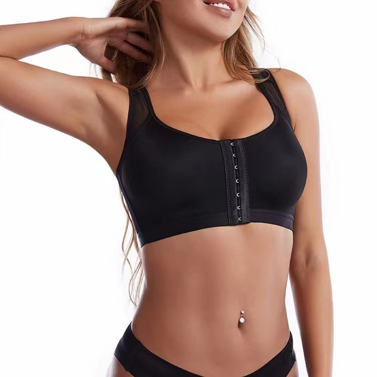 Front Buckle Closed Sports Bra Plus Size