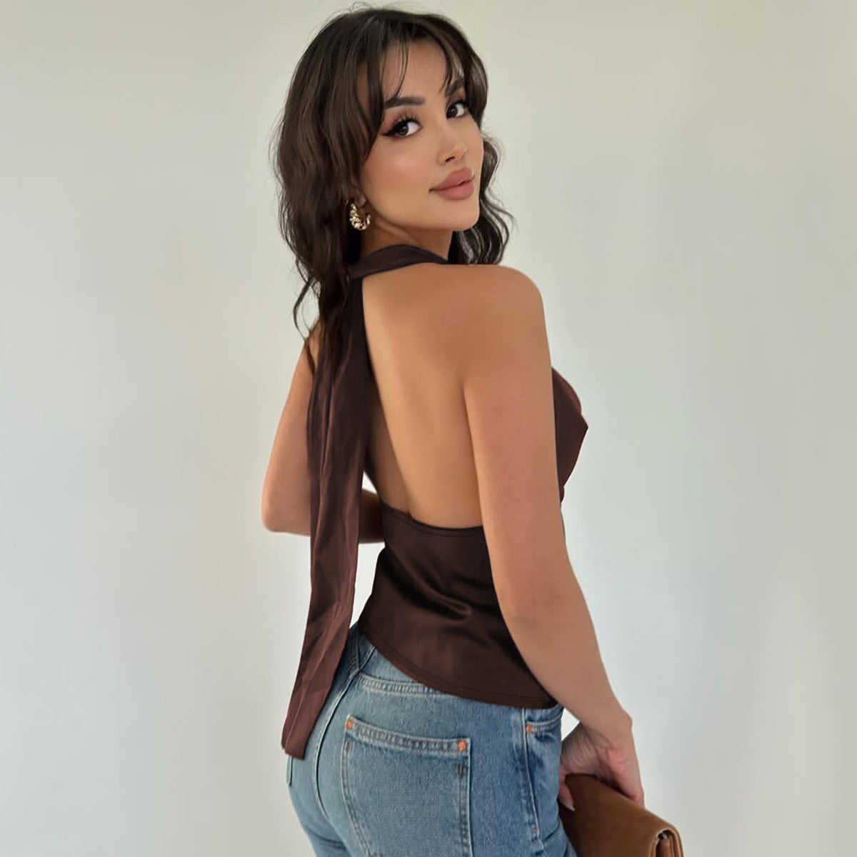 Women's Halter Backless Tied Top