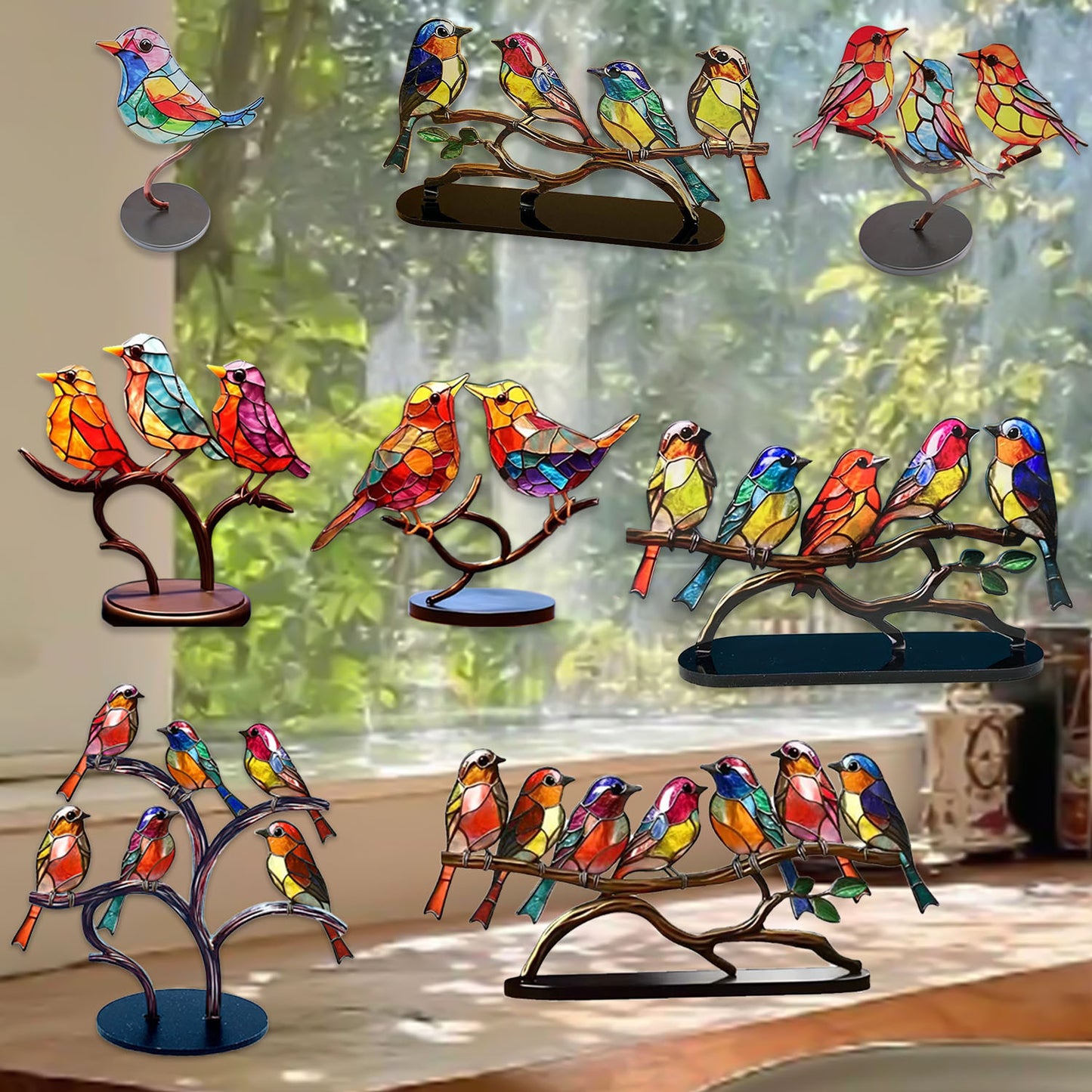 Zibi animal bird ornaments home decoration ornaments flowers bird pendants acrylic home