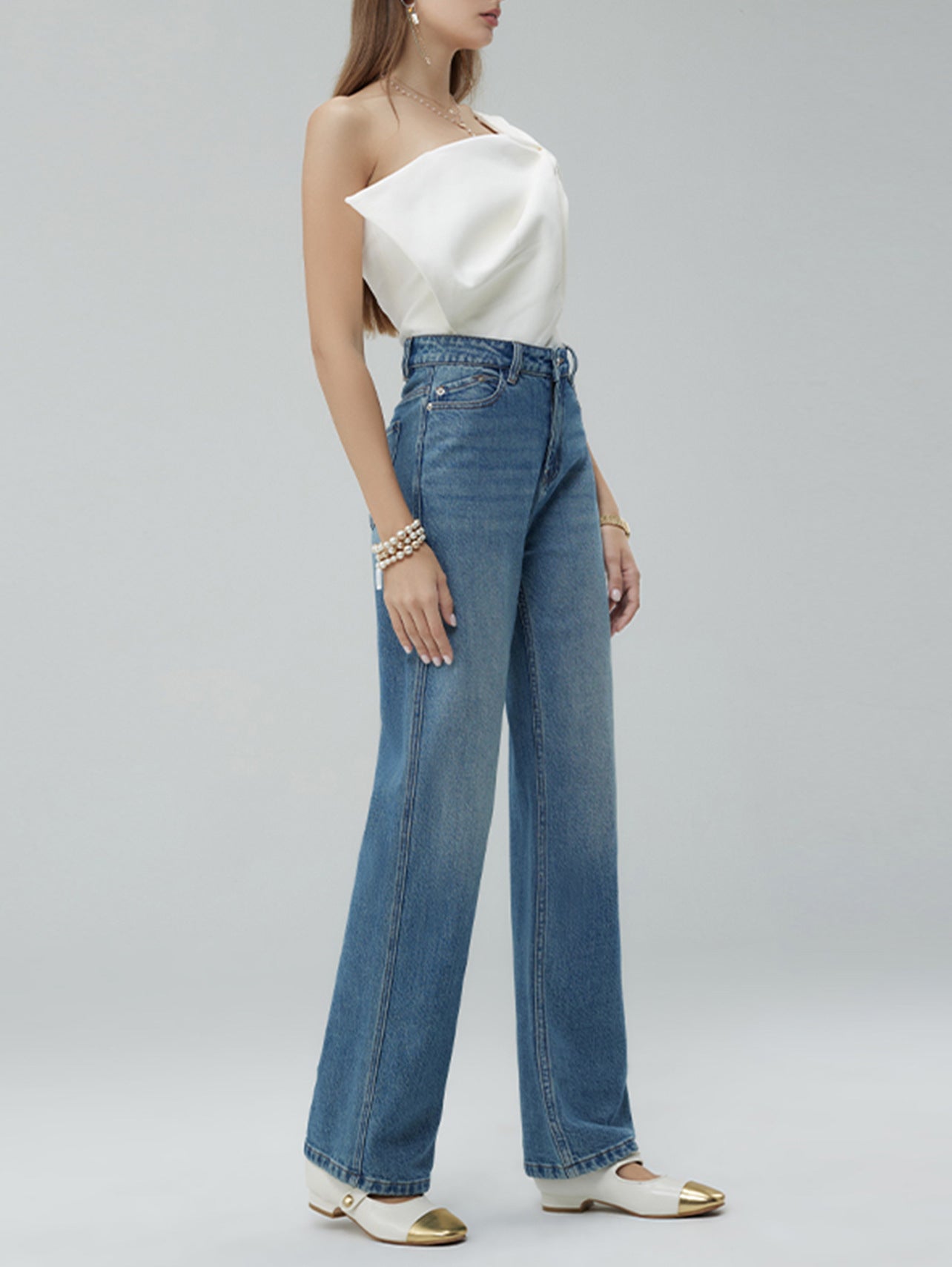 Denim Straight leg High waist Jeans