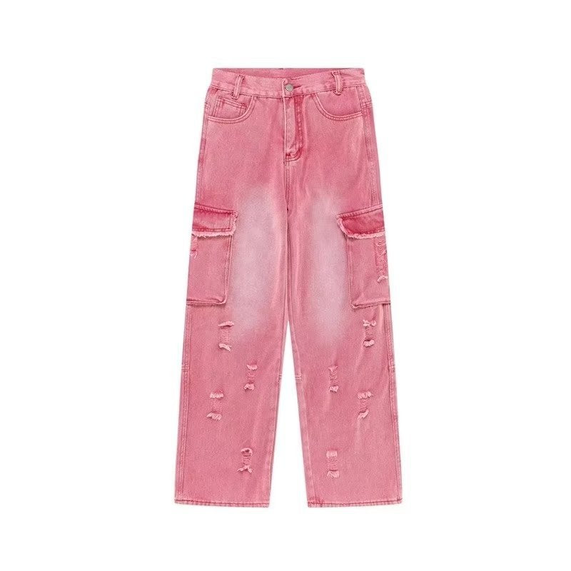 Pink Jeans Side pockets
