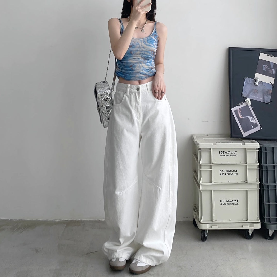 Straight Jeans With Loose Wide-leg