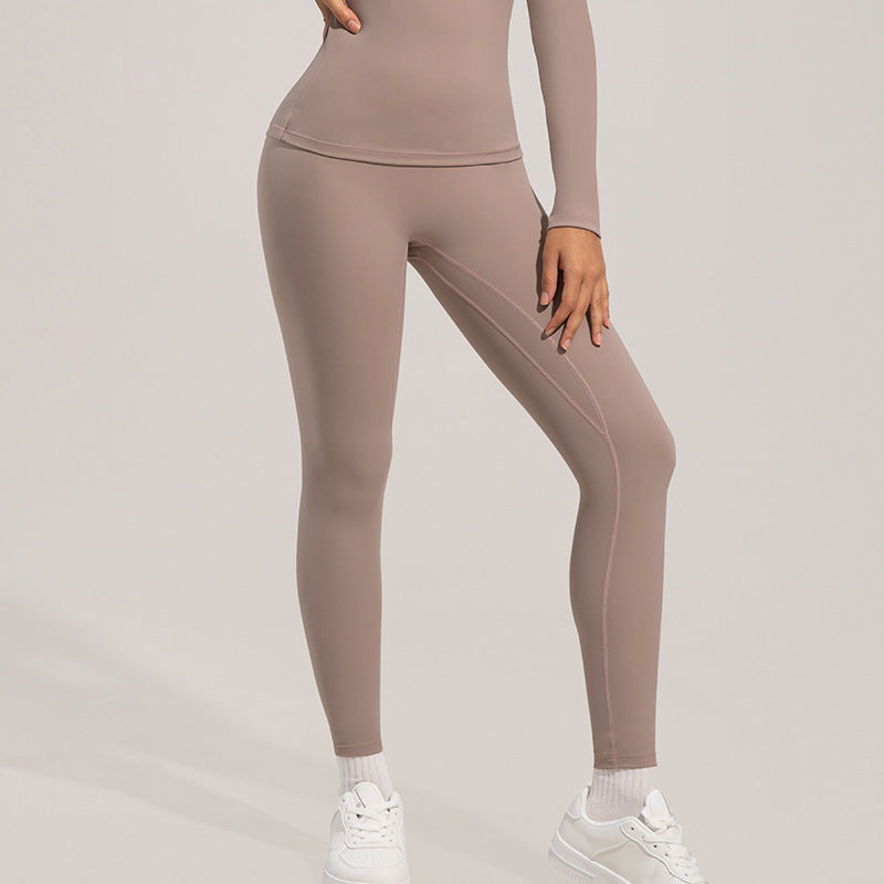 Brushed Slim Fit Yoga Clothes Two-piece Set