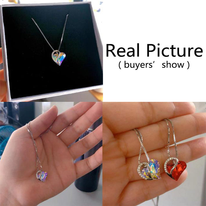 Sliver Heart Shaped Geometric Necklace Jewelry