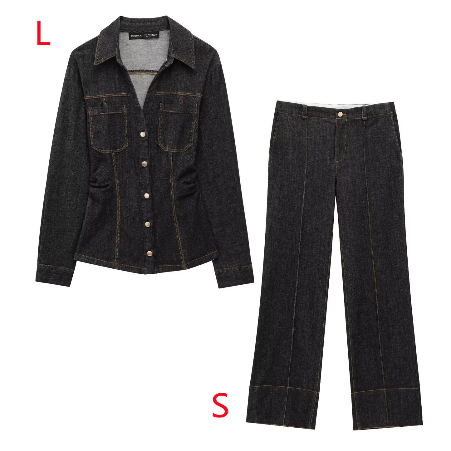 Dark Gold Denim Fit Jacket And Pant