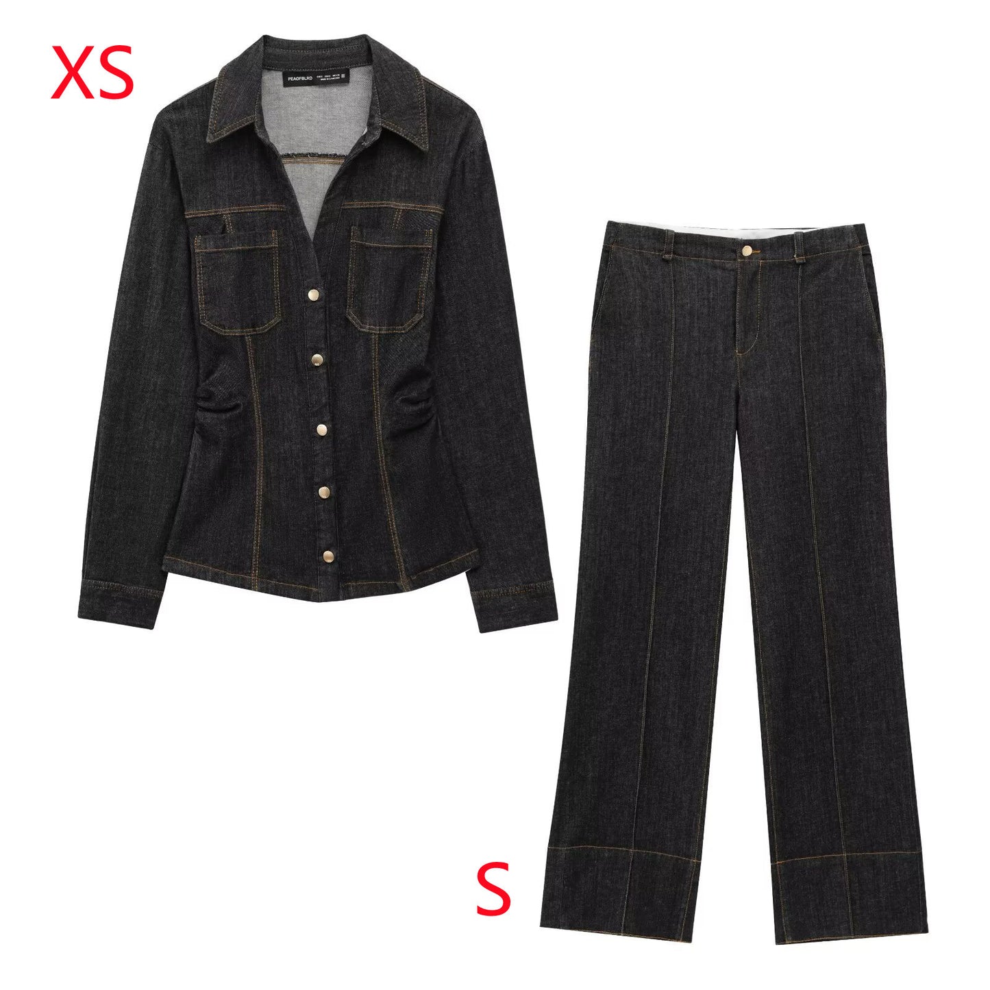 Dark Gold Denim Fit Jacket And Pant