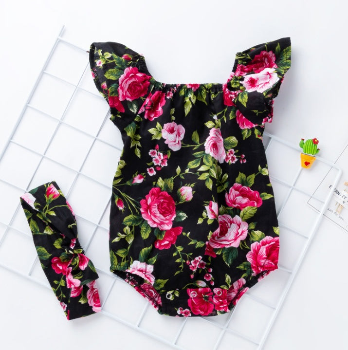 Strampler mit Blumenmuster für Baby Mädchen
