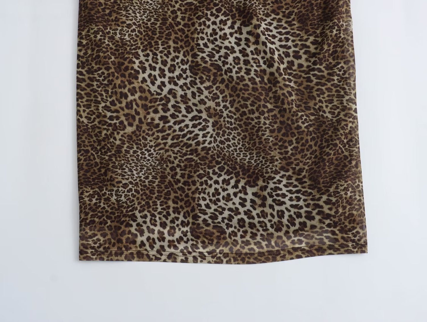 Animal print silk mesh dress