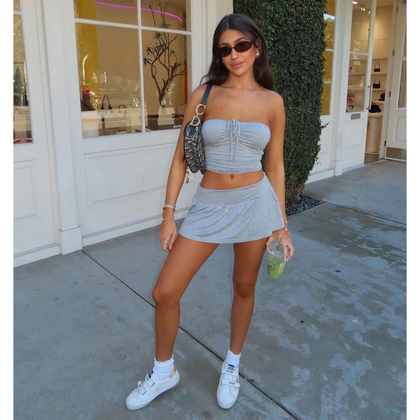 Summer Tank Top And Pleating Skirt Y2K Hot Girl Set