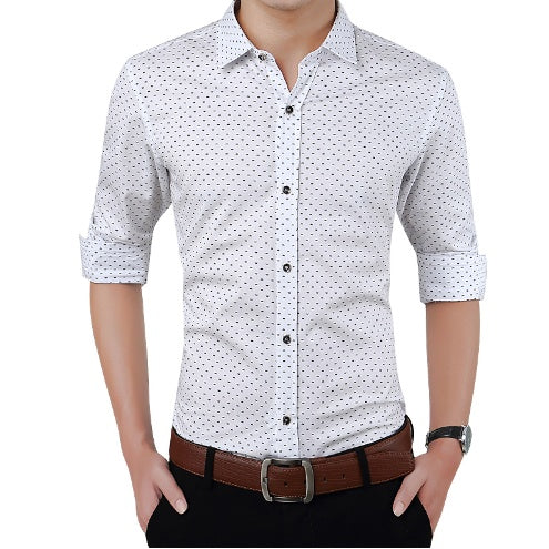 Herrenhemd mit Polka Dot-Druck