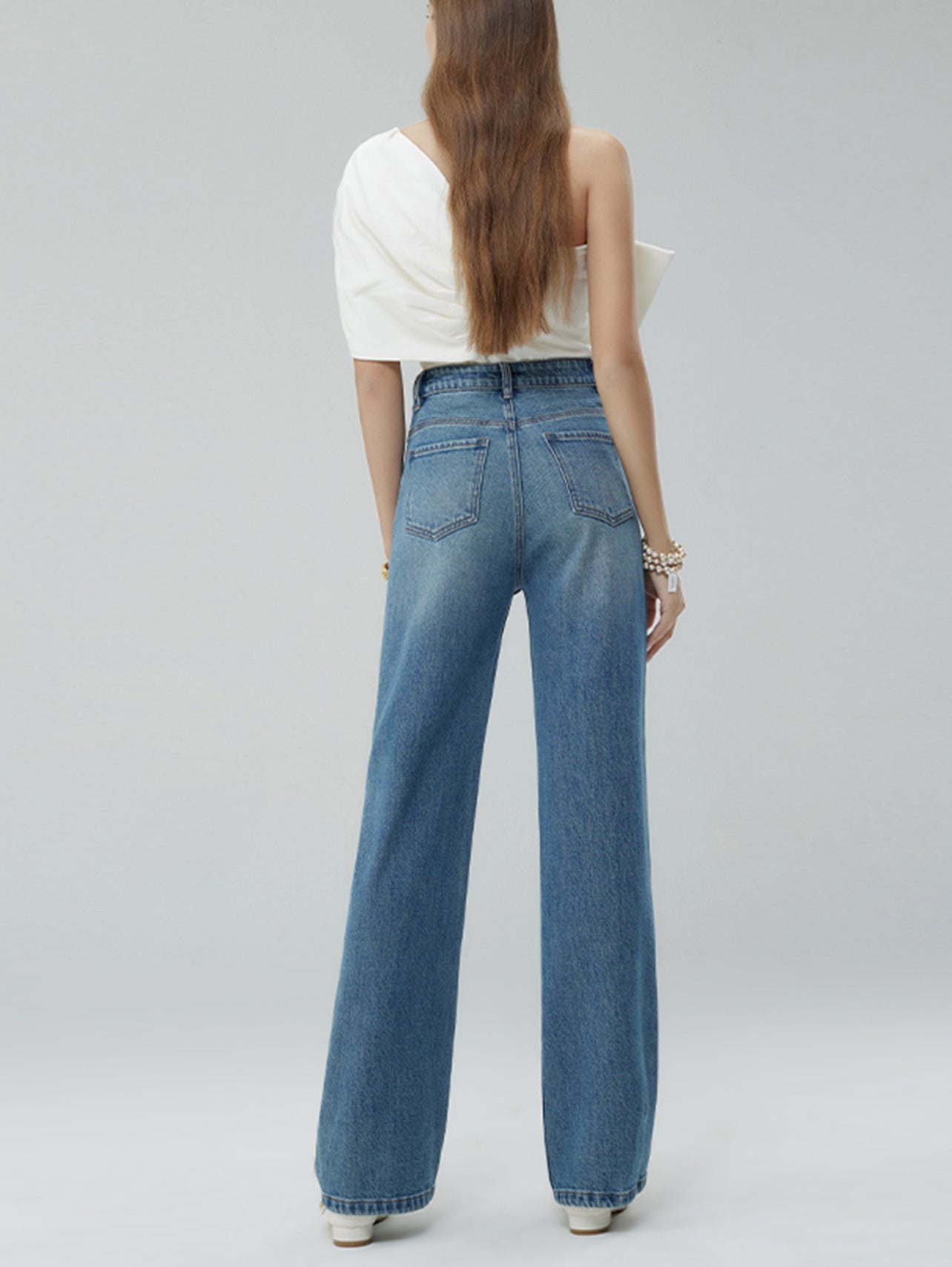 Denim Straight leg High waist Jeans