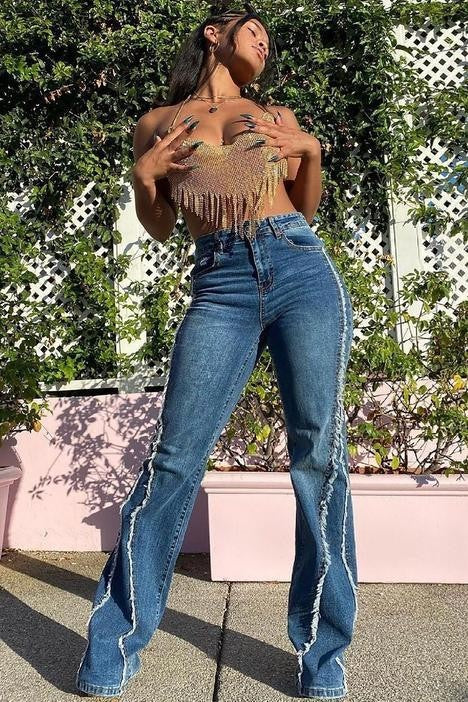 Women's Fashion High Waist tight Jeans