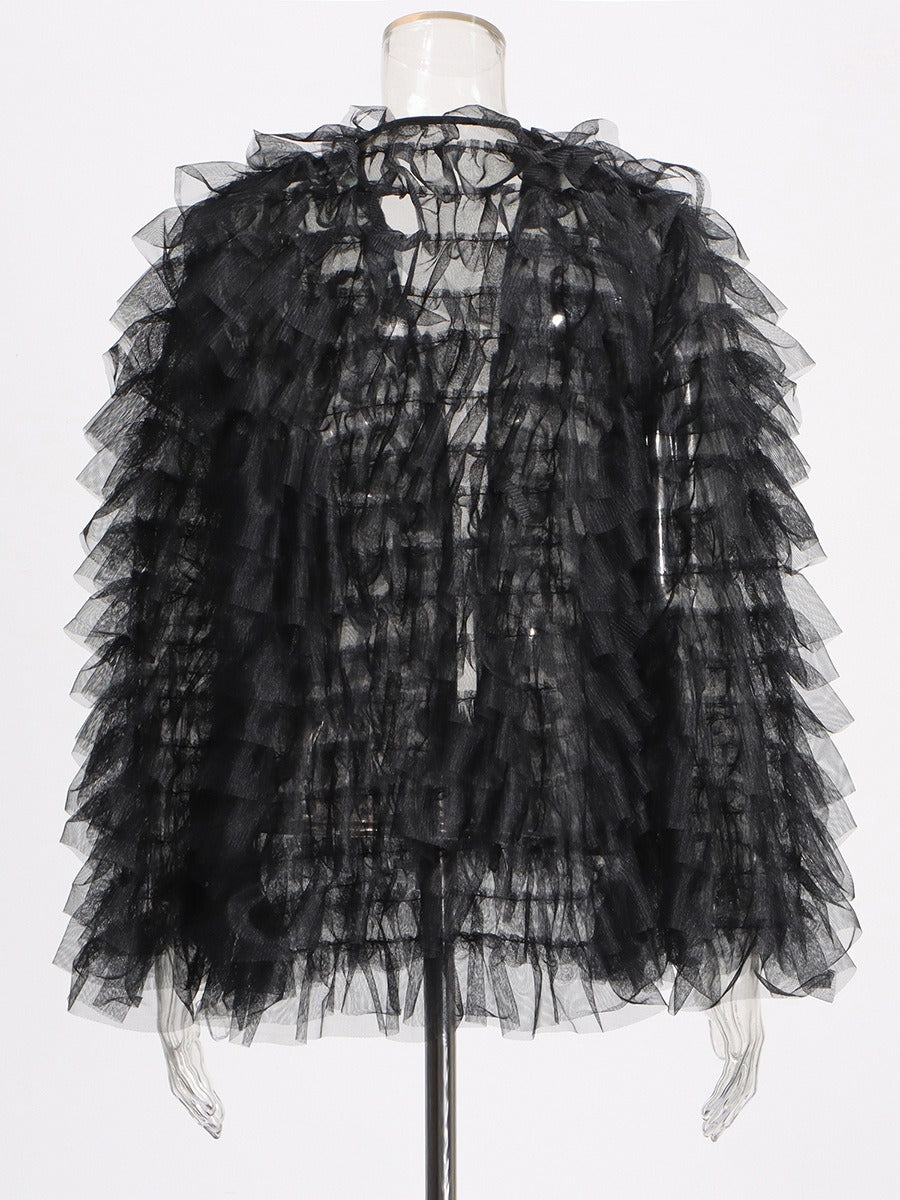 Cardigan Jacket Design Gauze Chiffon Shirt Women