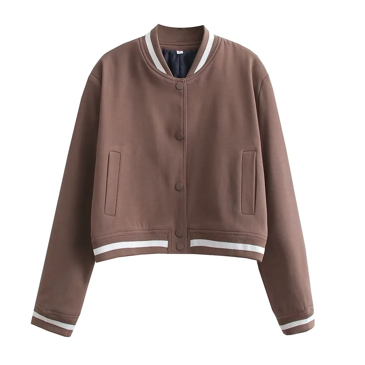 Style Women's Baseball Jacket Stand up Collar Jacket for Women