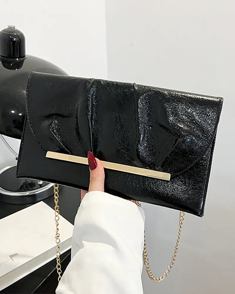 Fashion Rutched Leather Chain Handbag