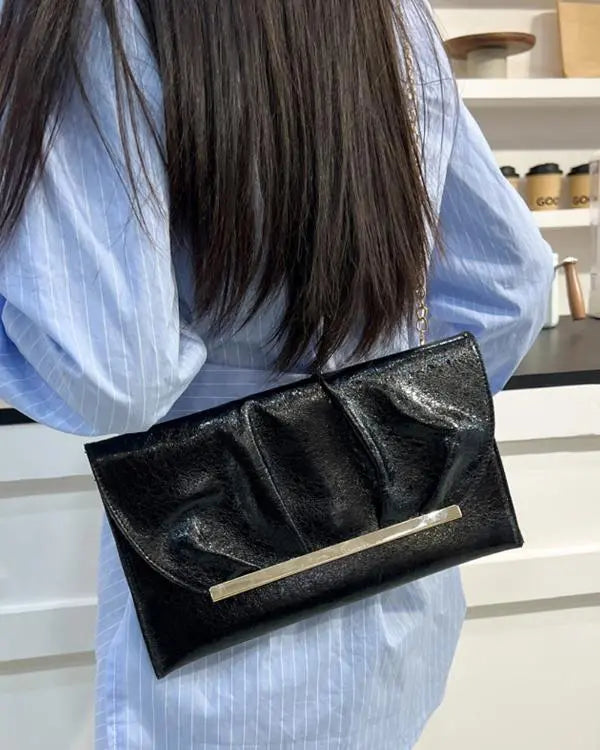 Fashion Rutched Leather Chain Handbag