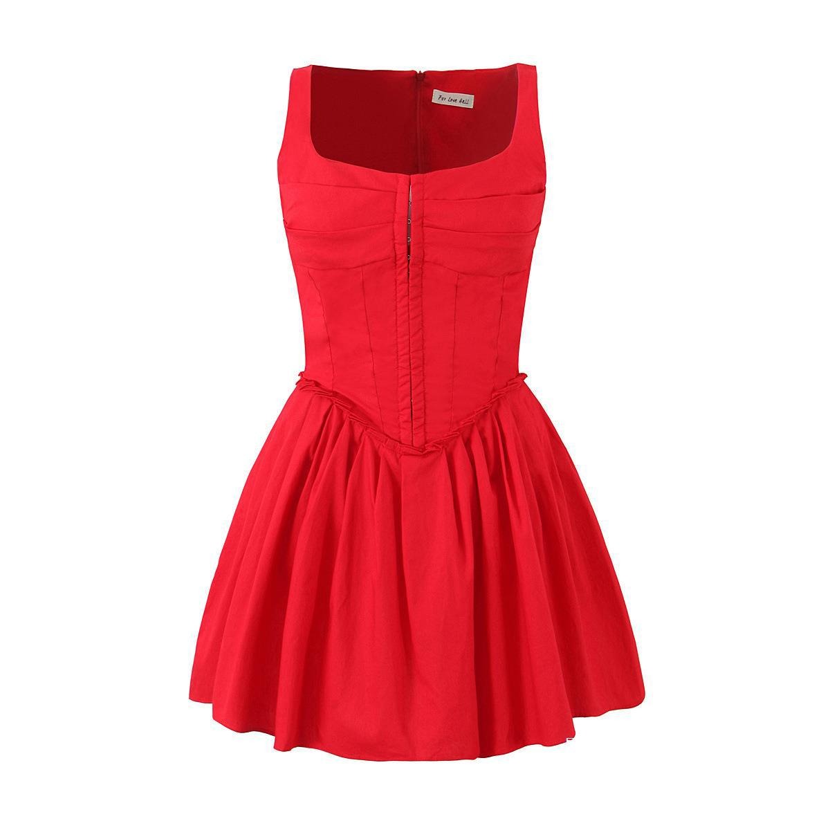 Waist cinching A-line dress