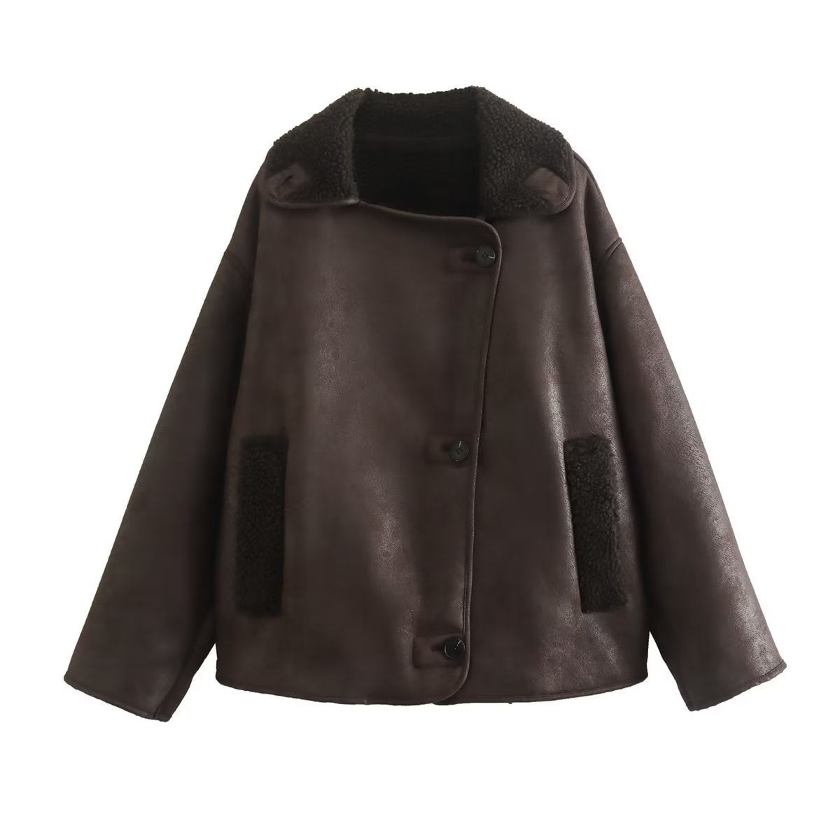 Fur one-piece lapel double-sided jacket jacket
