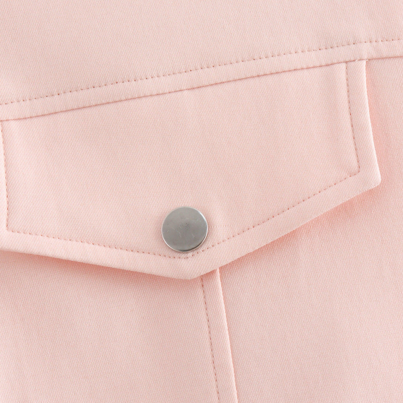 Standing collar double pocket short baseball jacket