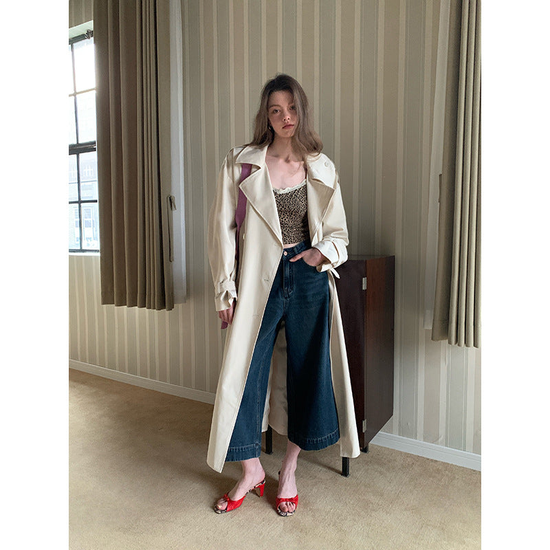 British style loose windbreaker jacket for women