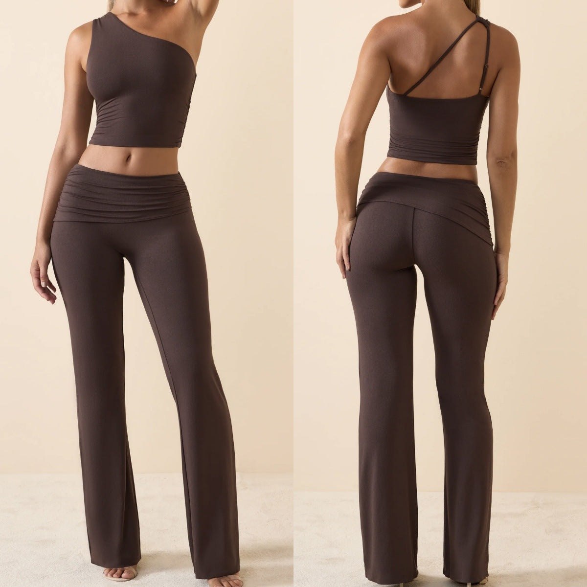 One Shoulder Breathable Set