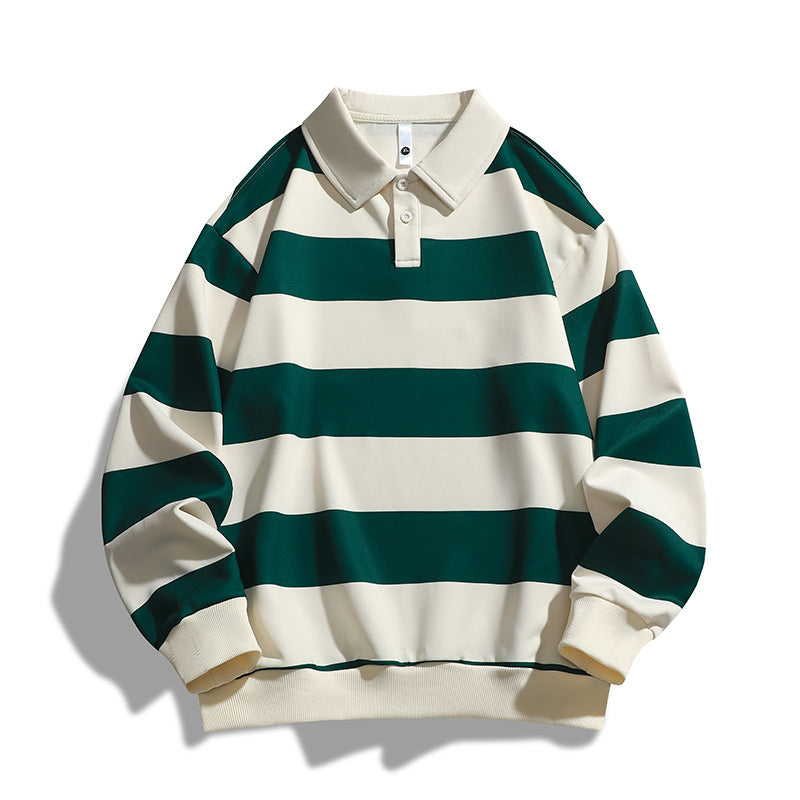 Men's Loose Color block Striped Sweatshirt
