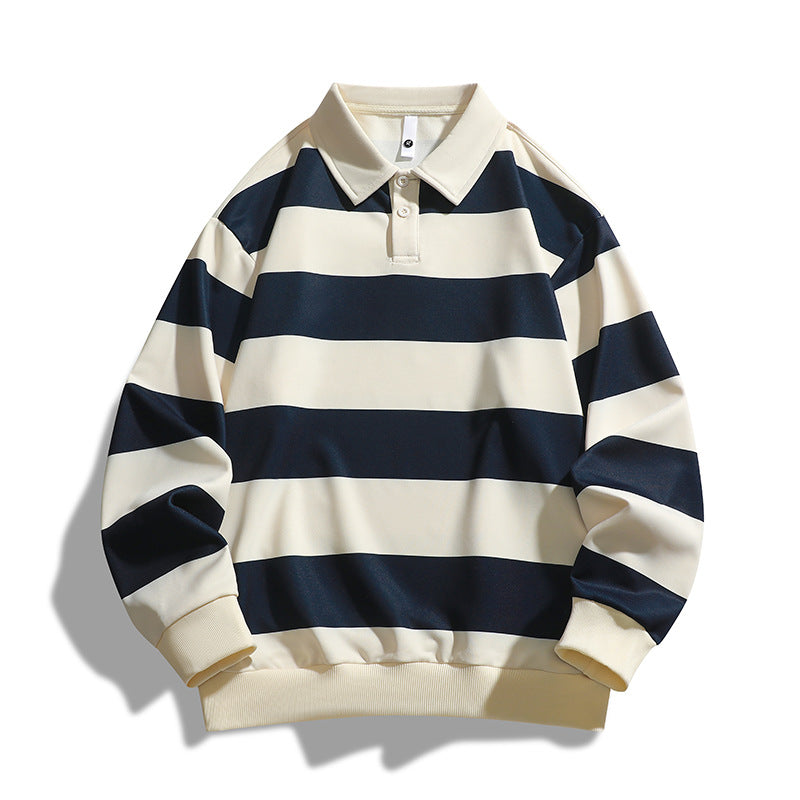 Men's Loose Color block Striped Sweatshirt