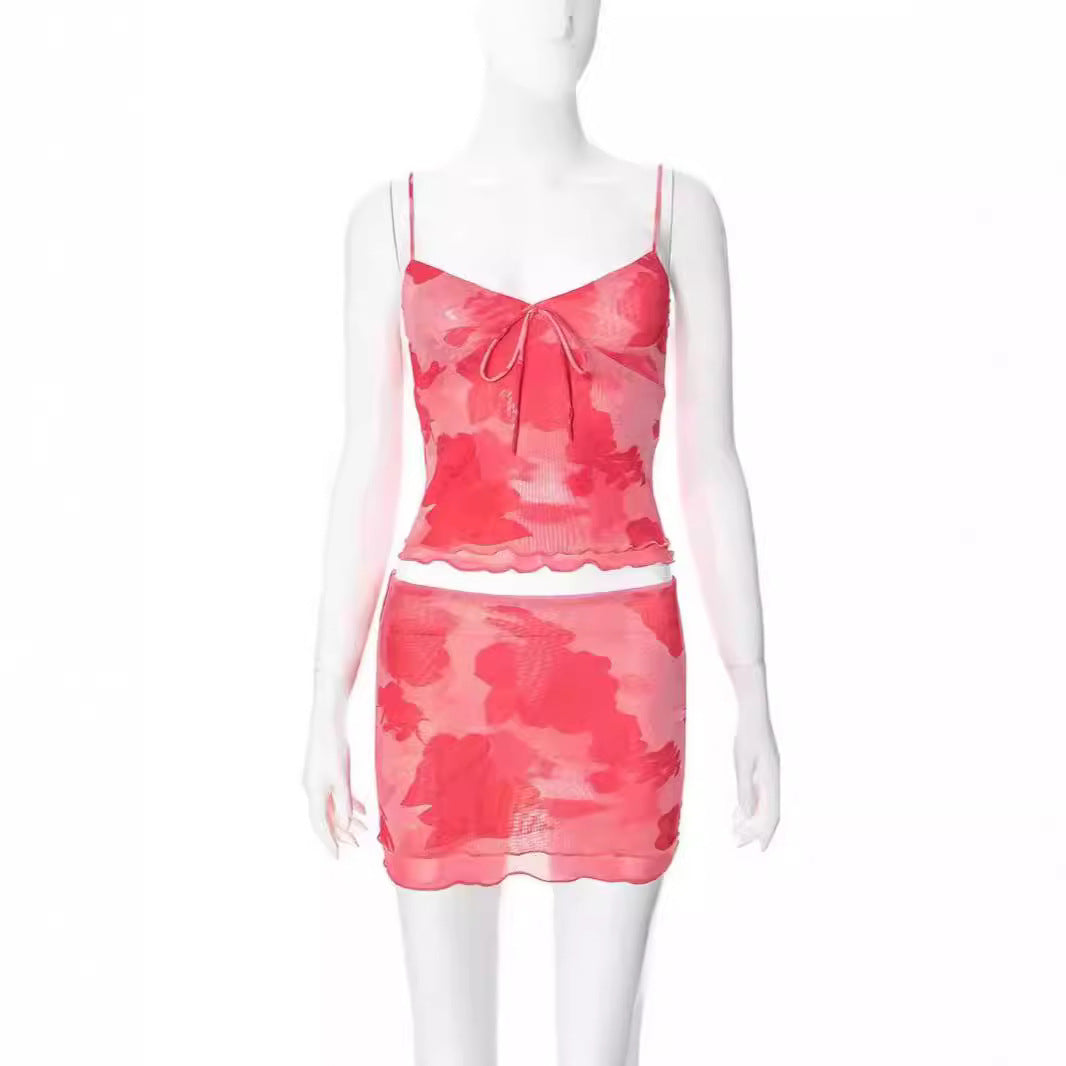 Women's Floral Fashion Printed Two-piece Suit