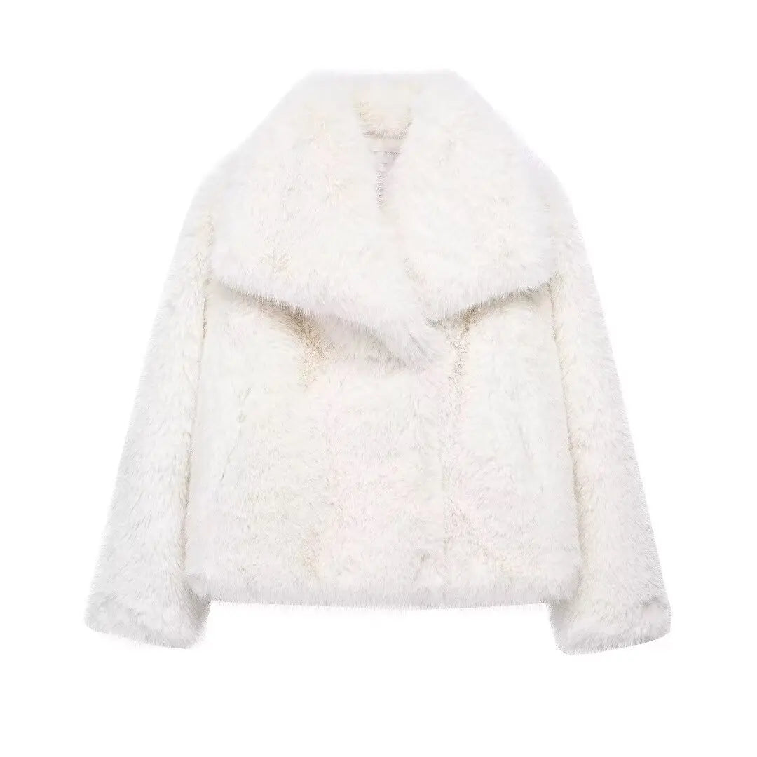 Chic Faux Fur Jacket Coat Long Sleeve