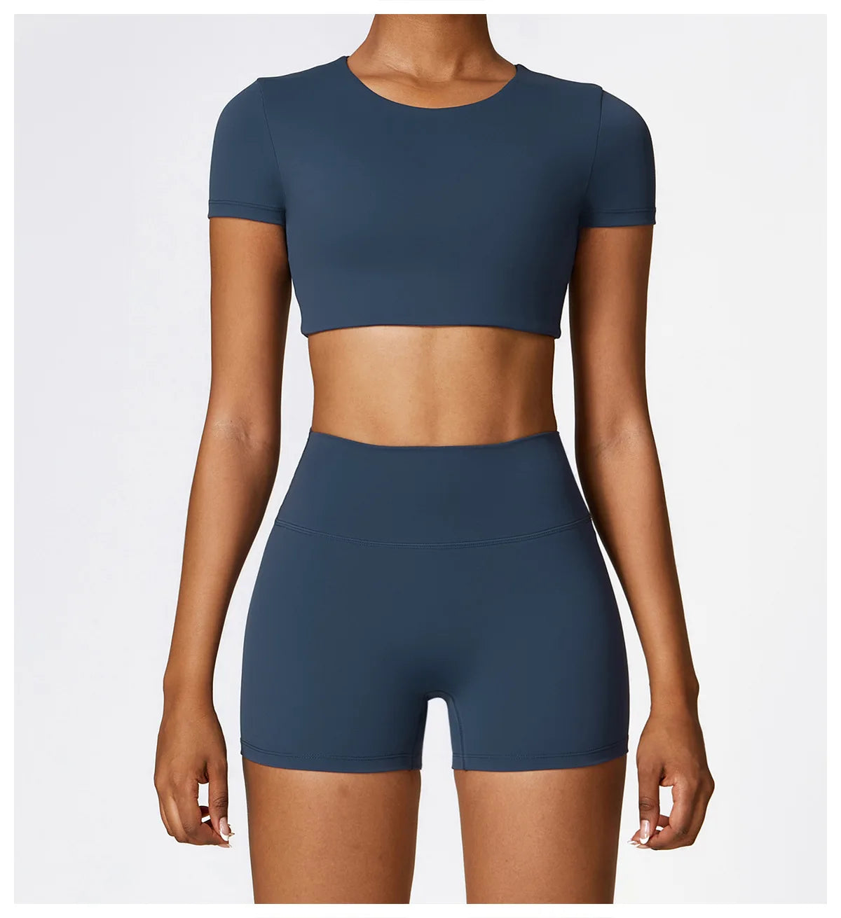 2 Pieces Sportswear Seamless Yoga Set (Green and Blue)