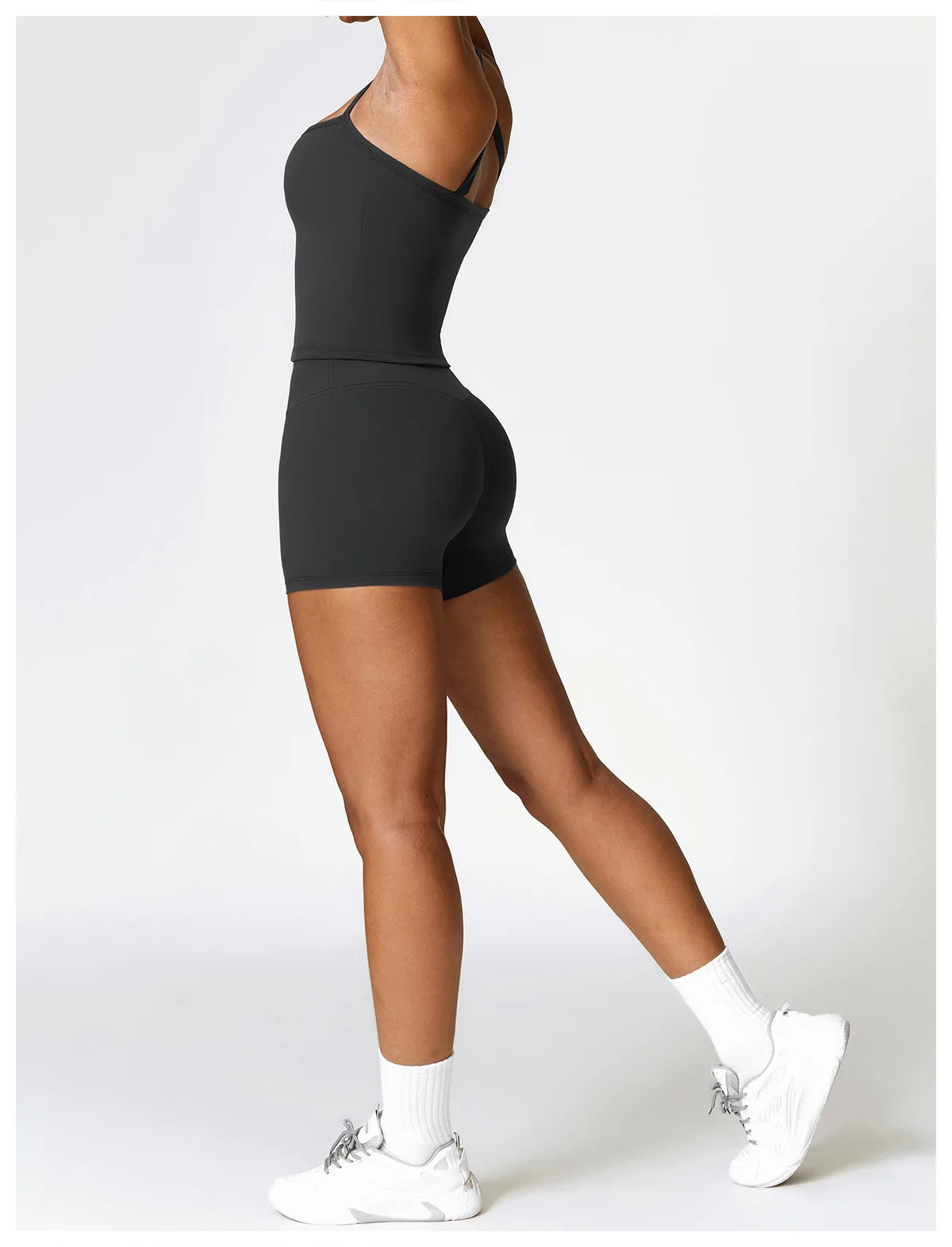 2PCS Seamless Yoga Set (Sky Blue, Black and Frost Grey)
