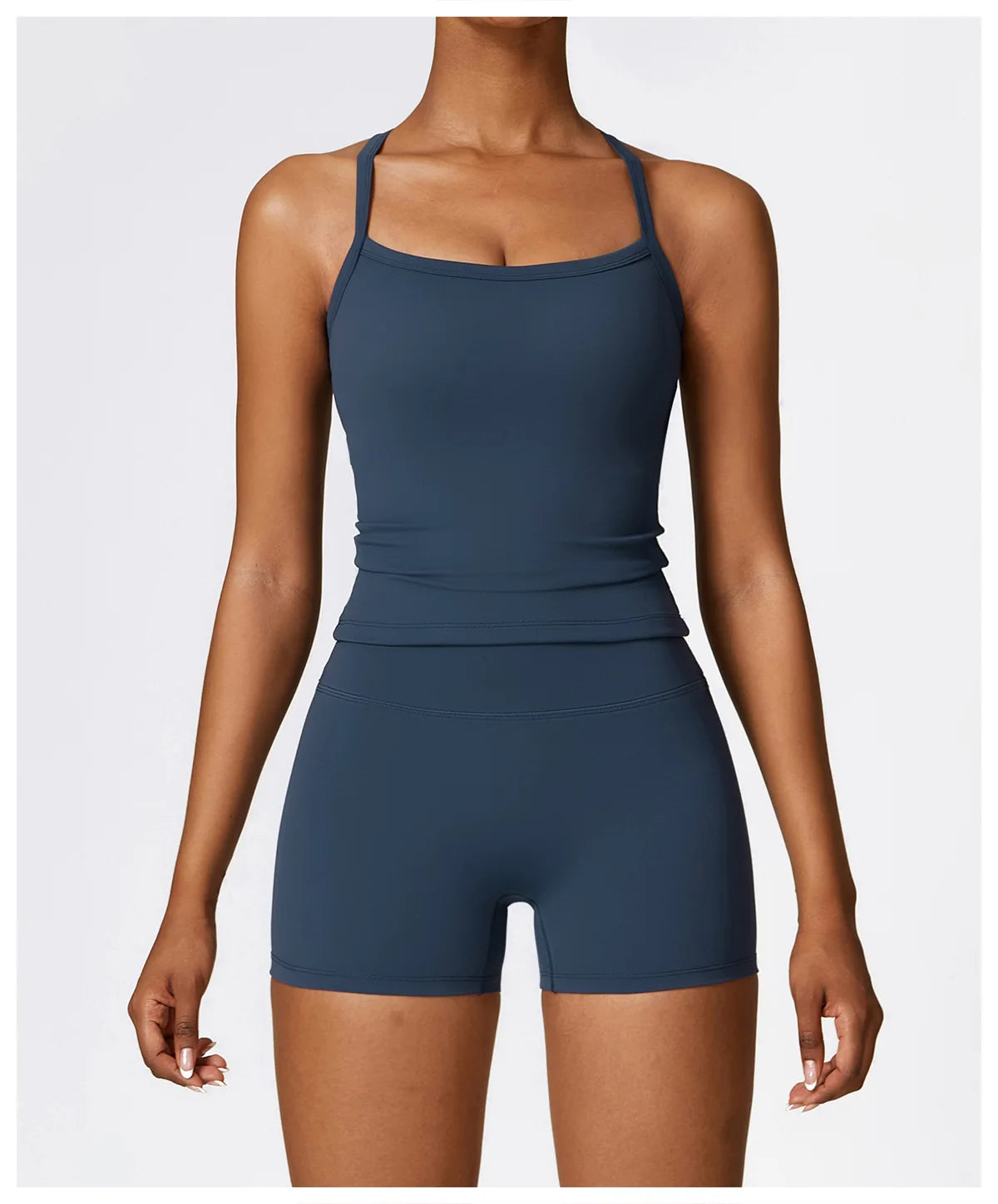 2 Pieces Sportswear Seamless Yoga Set (Green and Blue)
